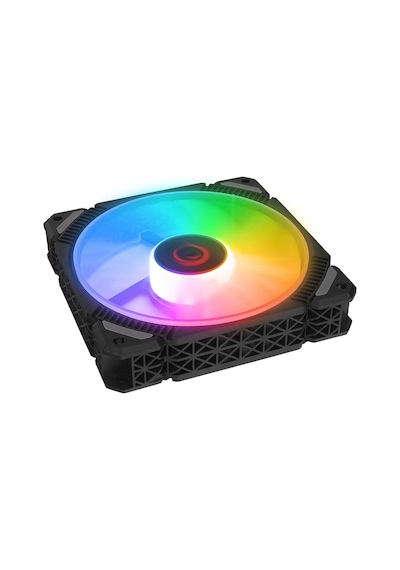Rampage Cross F20 38cfm 1200rpm 12cm Rainbow 3p+4p Molex Soketli Siyah Kasa Fanı