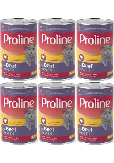 Pro Line Dana Etli Yetişkin Kedi Konservesi 6 x 400 G