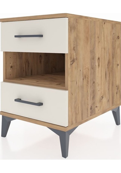 Kronos Komodin Tek Raflı 2 Çekmeceli 44x59x64 Çam-aytaşı Atlas Çam