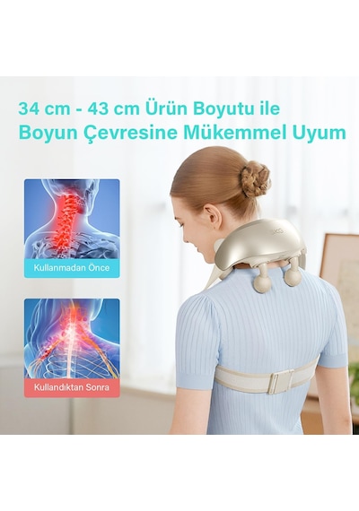 SKG H7 Ultra Boyun Ve Omuz Masaj Aleti, Yoğurmalı, Shiatsu Masaj Terapisi, Fototerapi, Termoterapi Beyaz