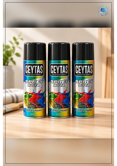 Siyah Sprey Boya 400 Ml 1 Adet Kolay Uygulanabilir Yüzey Boyama İ
