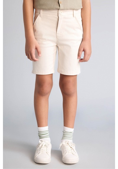 Defacto Gabardin Şort Erkek Çocuk C2955a826smer37 Ekru-er37