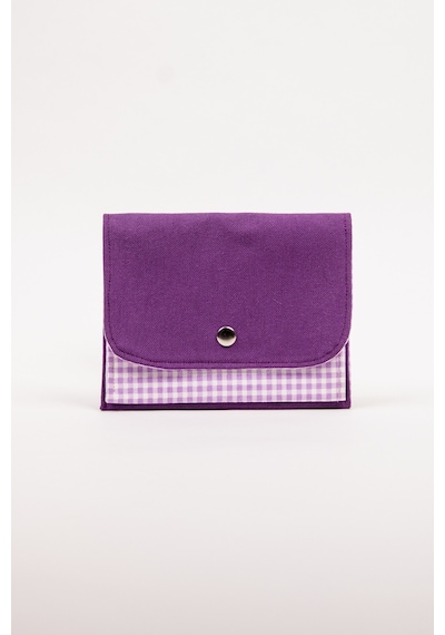 Fabric Craft Bag Kadın Cüzdanı Kumaş, Çıtçıt Kapamalı Mor