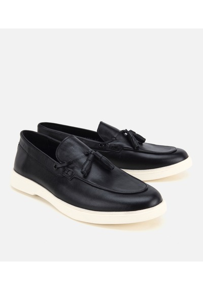 Hotiç Erkek Deri Siyah Püskül Detaylı Hafif Günlük Loafer 02ayh319450a100 02ayh319450a100
