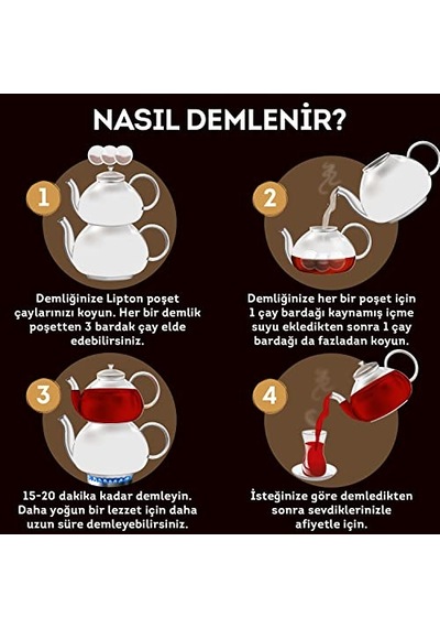 Lipton Early Grey Demlik Poşet Çay 100'lü 320 Gr