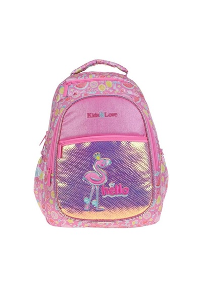 Kaukko Kids&love Sırt Çantası Aynalı Simli Flamingo L5098