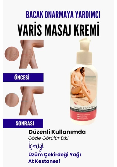 Var.is Bölgesi Için Bacak Onarmaya Yardımcı Ve Besleyici Varison Masaj Kremi 100 Ml