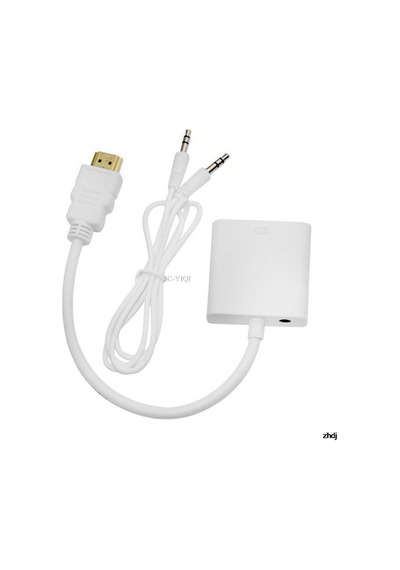 Hd 1080p Hdmı To Vga Kablosu Sesli Dönüştürücü Güç Kaynağı Hdmı Erkek Vga Kadın Dönüştürücü Adaptörü