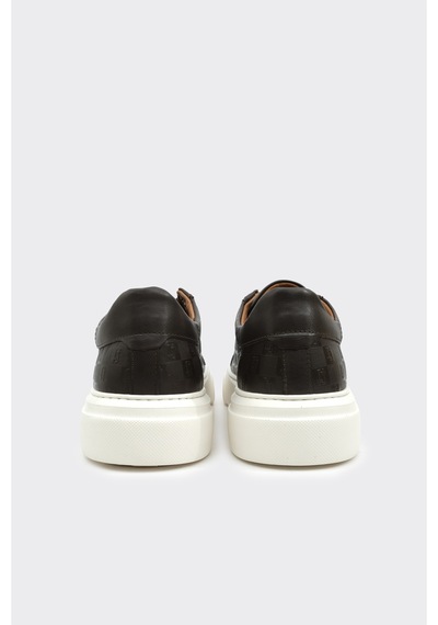 Derinet Hakiki Deri Desenli Kadın Sneaker Kahve Kahve