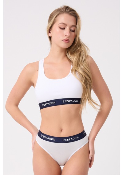 Racer Crop Top Racer Back Crop Top -3085 Beyaz
