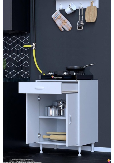 M Yeni Qplas Modüler Mutfak 60 Cm Ocak Altı Dolabı - Çekmece, Kapak Ve 1 Raf 2 Bölmeli Beyaz M Yeni Qplas Modüler Mutfak 60 Cm Ocak Altı Dolabı - Çekmece, Kapak Ve 1 Raf 2 Bölmeli Beyaz