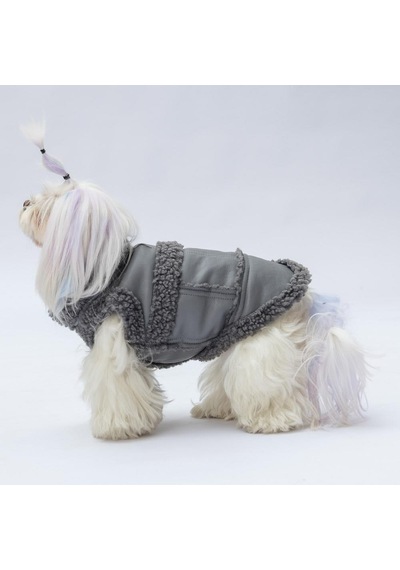 Gri Churchill Yelek Köpek Yeleği Köpek Kıyafeti Köpek Yağmurluk