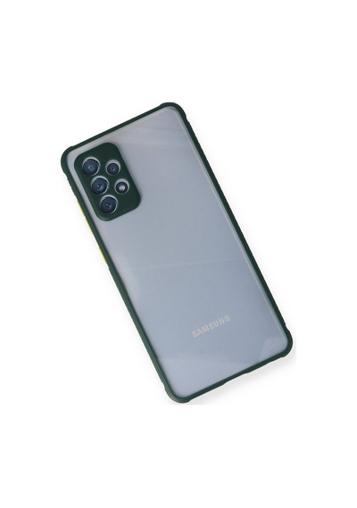 Samsung Galaxy Uyumlu A72 Kılıf Miami Şeffaf Silikon - Koyu Yeşil Bz8683140166007