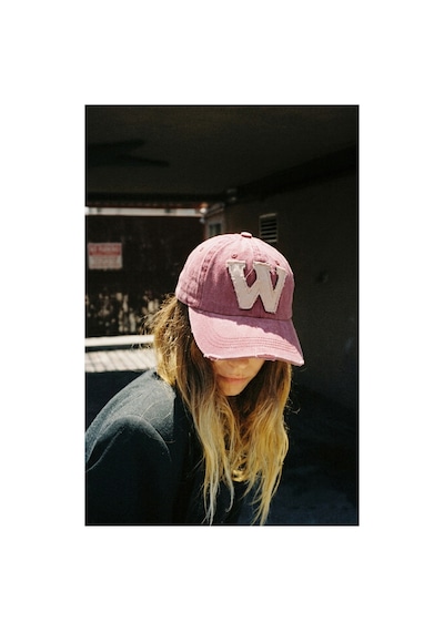 Emybox Eskitme Yıkamalı Nakışlı Unisex Şapka Kep Vintage Baskılı Pamuklu Ayarlanabilir Cap Erkek Kadın Bordo -w