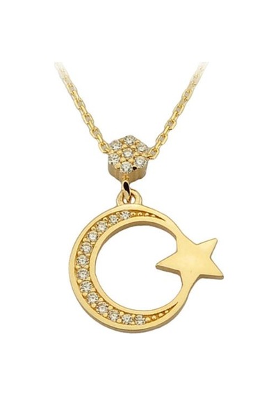 Altın Ay Yıldız Kolye G10098