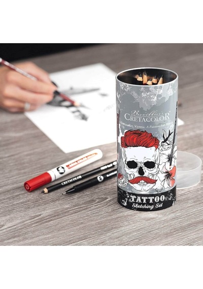 Tattoo Sketching Set N:40083 14'lü Metal Kutu