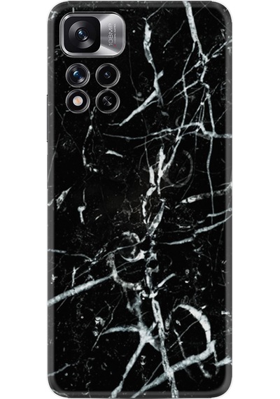 Xiaomi Note 11 Pro 5G Kılıf Resimli Desenli Baskılı Silikon Black Marble 3 1382