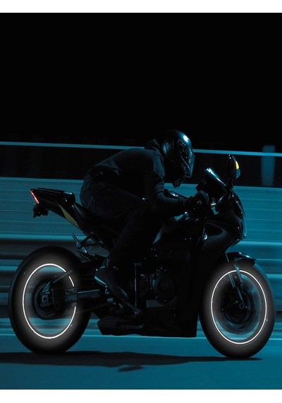 Neon Jant Bandı Beyaz Araç Otomobil Motosiklet Parlayan Reflektör