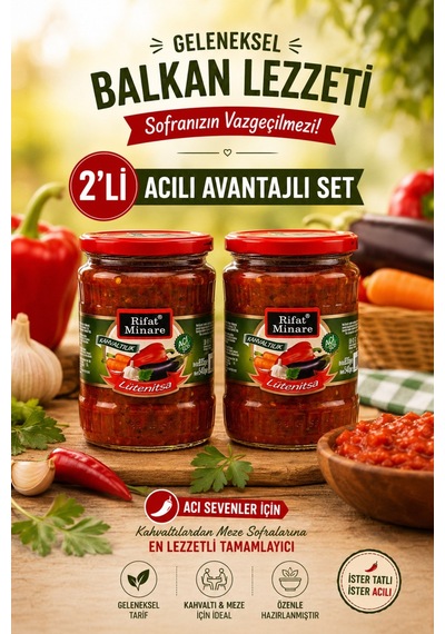 Rifat Minare Lütenitsa Kahvaltılık Sos Acı 530 Gr 2 Li
