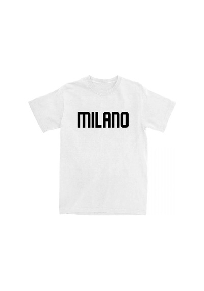 Startmore Beyaz Milano Şehir Baskı % Yaz -gömlek Yuvarlak Boyun Yumuşak L Beyaz