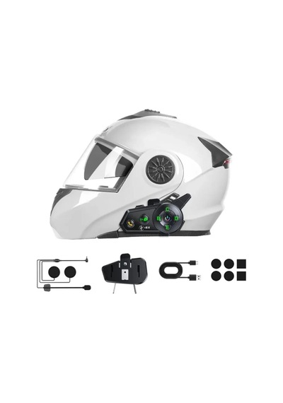 500 Mt Intercom 6 Eşleşmeli Müzik Paylaşımlı Kask Kulaklık D-2pr 6x Su Geçirmez Motosiklet Intercom