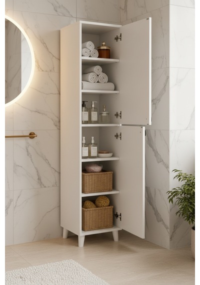 Bari Çok Amaçlı Depolama Dolabı Banyo Dolabı Erzak Dolabı Mutfak Organizeri Kapaklı Raflı Dolap Beyaz Bari Çok Amaçlı Depolama Dolabı Banyo Dolabı Erzak Dolabı Mutfak Organizeri Kapaklı Raflı Dolap Beyaz