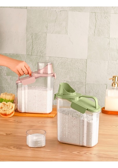 Yeni Nesil Çok Fonksiyonlu Saklama Kabı 1800 Ml Plastik Pembe Diğer