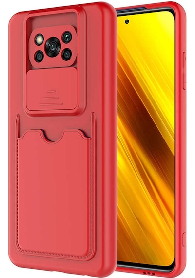 Xiaomi Poco X3 Kılıf Zore Kartix Kapak Kırmızı