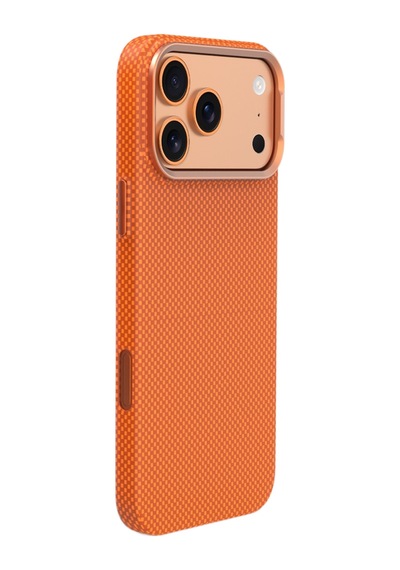 Piili Apple iPhone Uyumlu 17 Pro Max Kevlar Serisi Magsafe Kılıf Turuncu