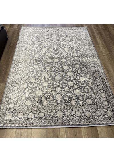 Hoom Rugs Elegant 006 Antrasit Vizon Doğal Elyaf Yansımalı Klasik Desenli Salon Halısı