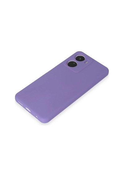 Vivo Y16 Kılıf First Silikon - Lila Düz Renkli