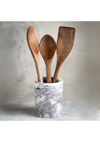 Ceviz Ağacı El Yapımı Tahta Kaşık Ve Spatula Seti 30 Cm Çok Renkli