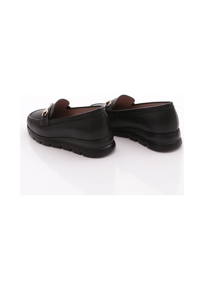 Dgn 6095 Kadin Kalin Taban Loafer Ayakkabi Siyah