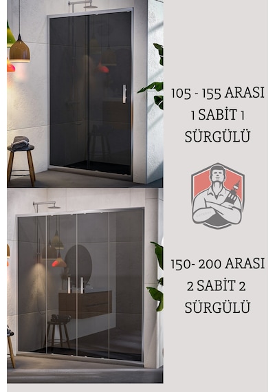 Ustaduş-qorex Marka - 1 Sabit 1 Sürgülü 6 Mm Füme Temper Cam Duşakabin H:190 Özel Seri Krom Aksesuar Diğer Ustaduş-qorex Marka - 1 Sabit 1 Sürgülü 6 Mm Füme Temper Cam Duşakabin H:190 Özel Seri Krom Aksesuar Diğer