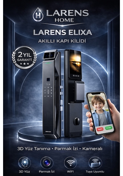 Elixa F7 Pro Akıllı Kapı Kilidi Yüz Tanıma, Parmak İzi, Şifre, Kart Ve Tuya Uygulama Destekli