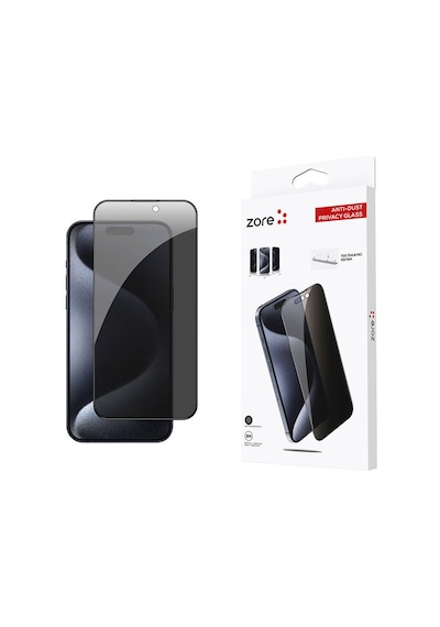 Apple Uyumlu iPhone 15 Pro Max Zore Anti-dust Privacy Temperli Ekran Koruyucu