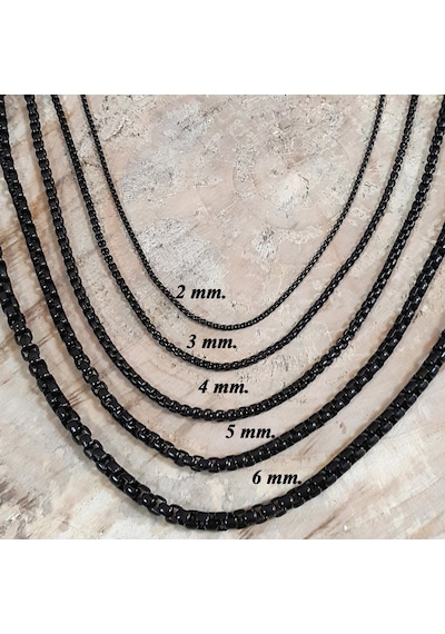 Chavin 75 Cm. Uzun Siyah 2 Mm. Erkek Çelik Zincir Df17 (478255367)