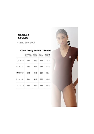 Sagaza Studio Ss6150 Çıt Çıtlı Body Kahve