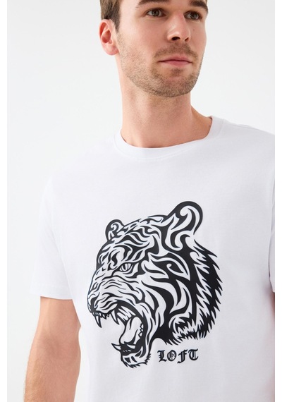 Loft Lf2039228 Erkek Kısa Kollu T-shirt Beyaz