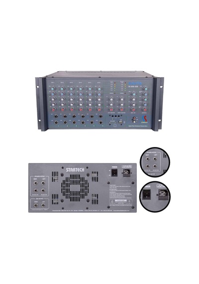 Startech Safir S6-800 Usb 2x400w 6 Kanal Stereo Cami Anfisi Power Mixer