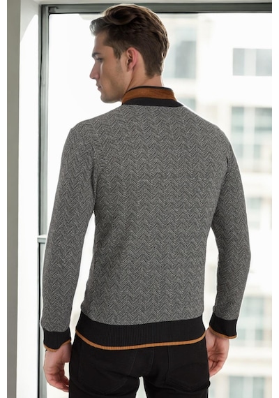 1021 Dewberry Erkek Sweatshırt-koyu Balıksırtı Siyah Koyu Balıksırtı Siyah