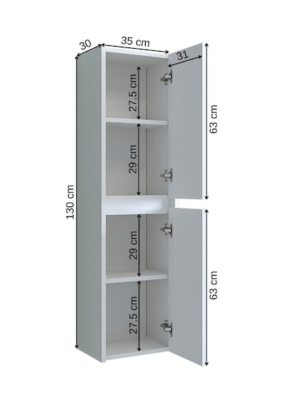 Banos Banyo Roomart Bd2 Ayaksız 2 Kapaklı Mat Beyaz 130 X 35 Cm B Mat Beyaz