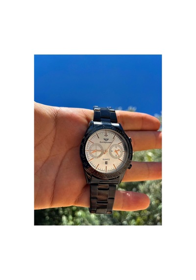 Lüks Çelik Siyah Ve Içi Beyaz Detaylı Erkek Saati Siyah-beyaz - 644749862 Siyah