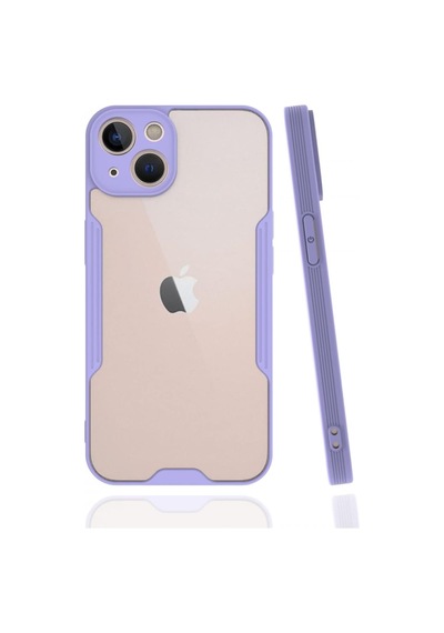 İphone 13 Uyumlu Kılıf Mat Kamera Korumalı Silikon Platin - Lila