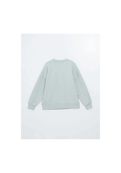 LC Waikiki Lcw Vision Gri Boston Baskılı Oversize Kadın Kalın Sweatshirt