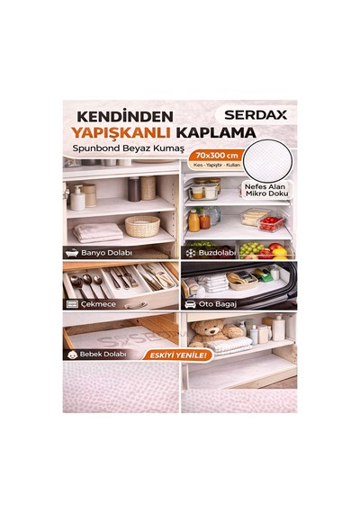 Extra Yapışkanlı Spunbond Kumaş/tela Kaplama Beyaz 70cm X 300cm Beyaz Beyaz