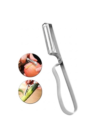 Mucit Home Gümüş Yan Soyacak Patates Sebze Soyacağı Paslanmaz Çelik Ergonomik Pratik Soyma Aparatı Diğer