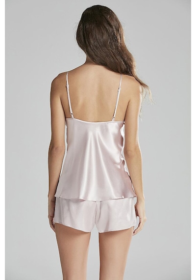 Pierre Cardin 6955 Çeyiz İpek Saten 6 Lı Sabahlık Pijama Gecelik Takımı Pudra
