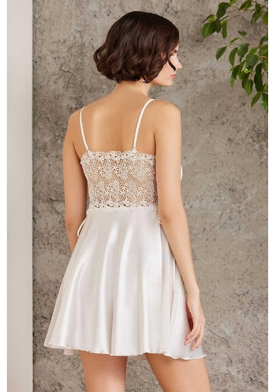 Pierre Cardin 6005 Kadın Saten Dantelli 6'lı Set-ekru Ekru