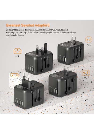 Buff Bl80 Universal Seyehat Şarj Adaptörü Çoklu Priz Dönüştürücü